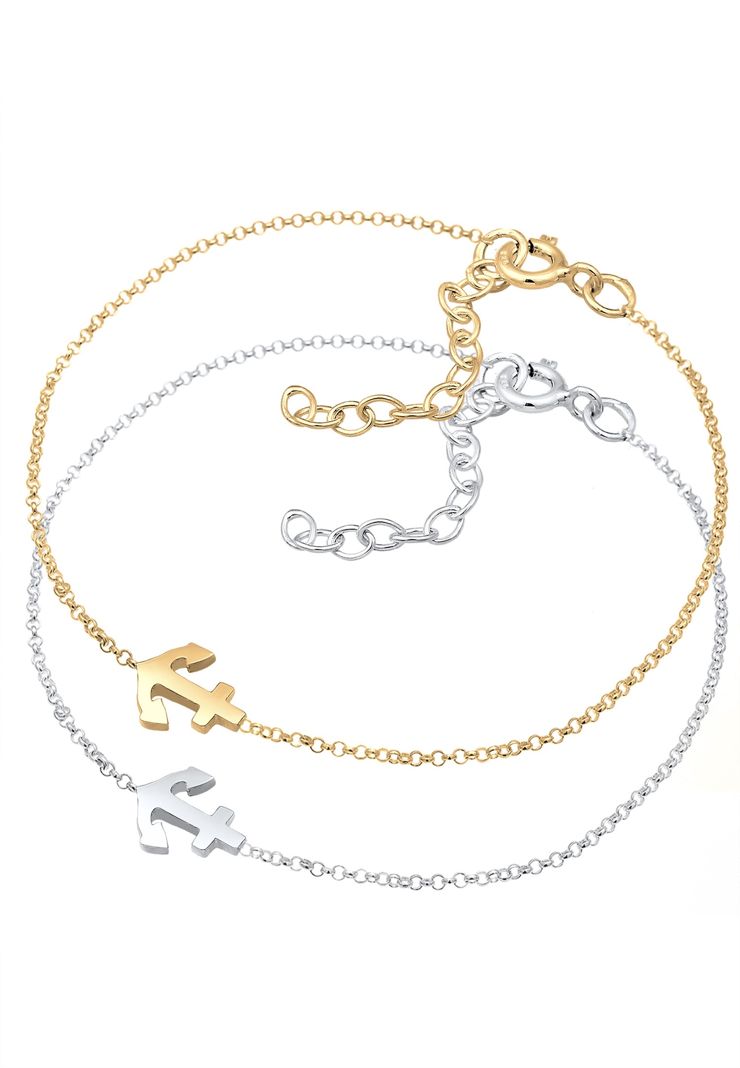 Elli Set Anker Paar Freundschaft Bi-Color 925er Plata