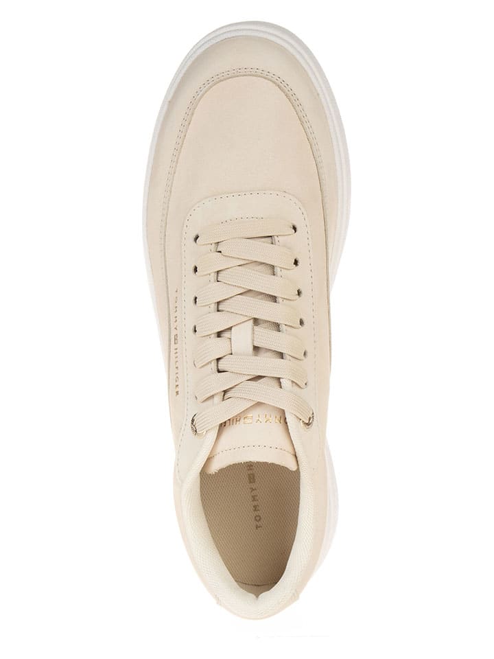 Tommy Hilfiger Shoes Leder-Sneakers in Beige günstig kaufen