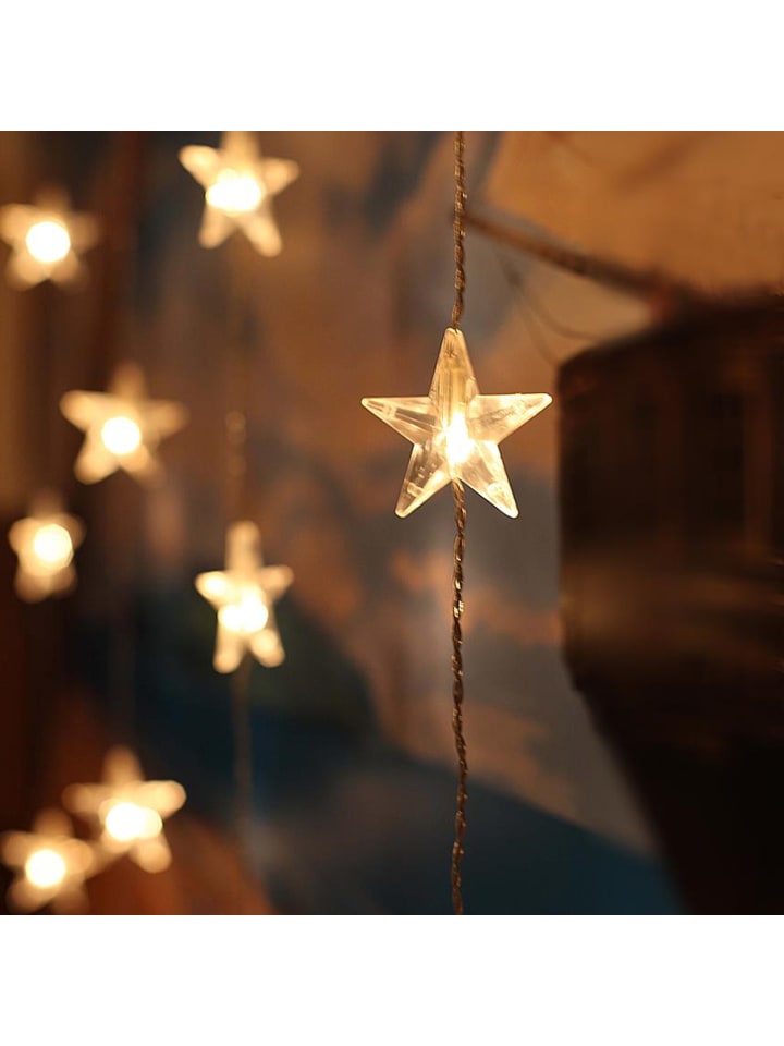 MARELIDA LED Lichtervorhang Sterne 50 leuchtende Sterne 90x200cm in transparent günstig kaufen onesize
