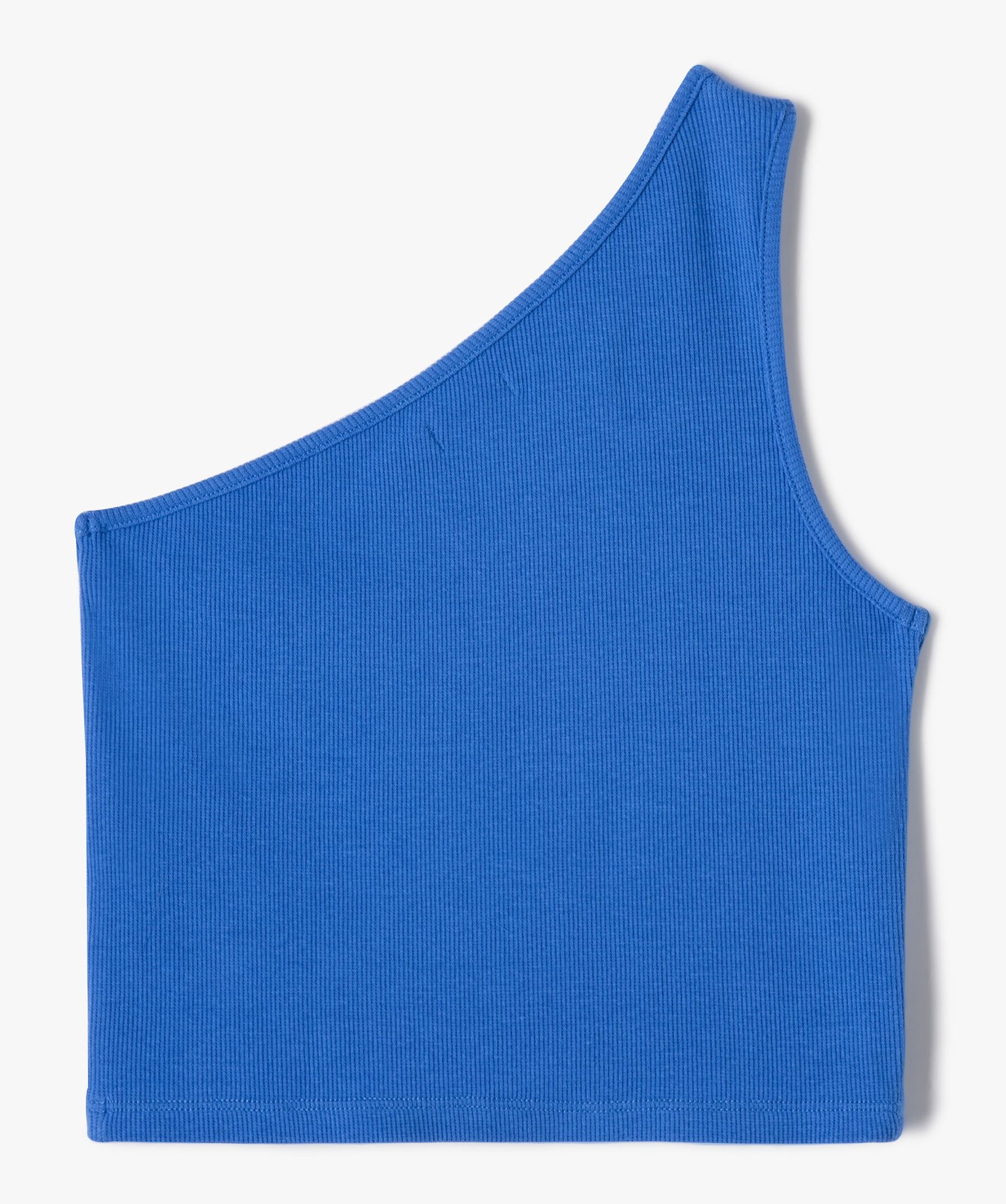 Débardeur fille coupe courte et asymétrique bleu | GEMO