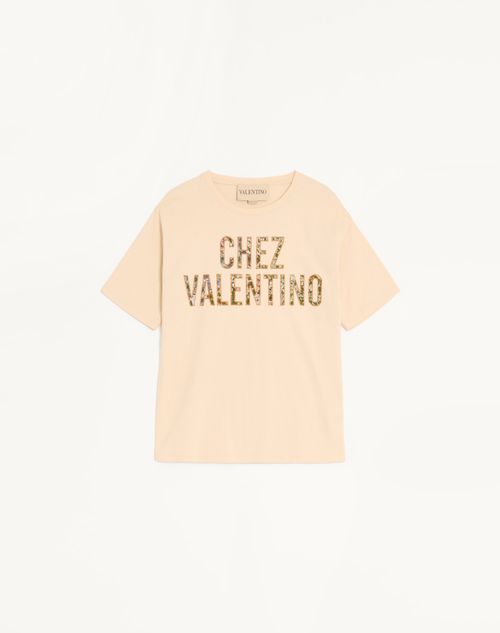 Camiseta de algodão bordada