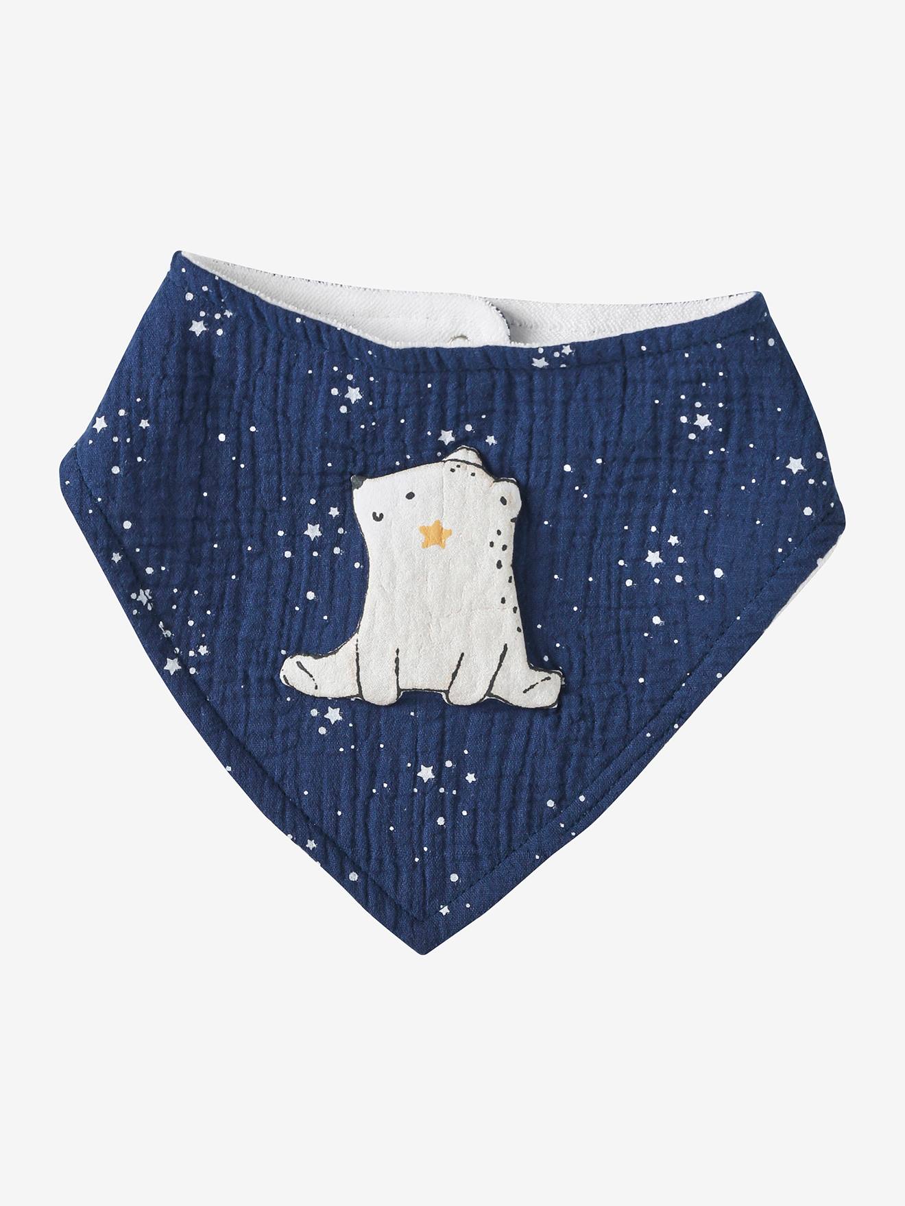 Vertbaudet 3er-Pack Baby Halstücher, Baumwoll-Musselin Oeko-Tex - pack grüner wald weihnachten