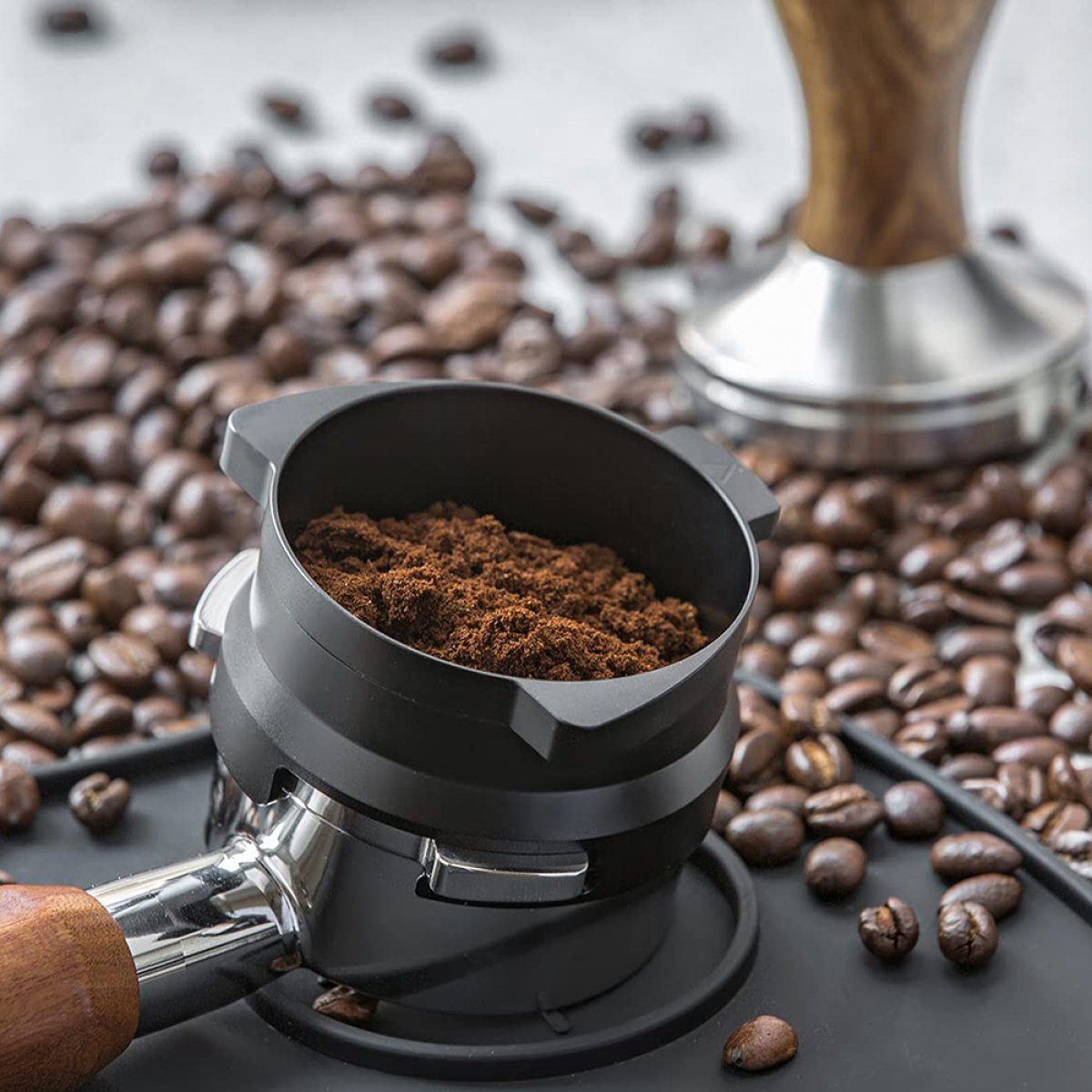 Rwoythk Stempelkanne Kaffee Dosierring 54mm Espresso Kaffee Accessrioes Dosiertrichter