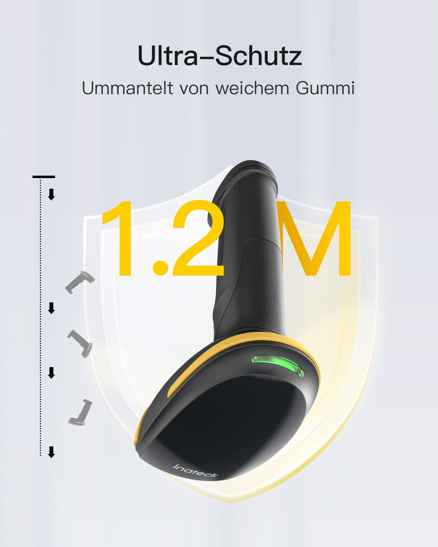Inateck 1D Bluetooth Barcode Scanner Handscanner, (Unterstützen Selbst Entwickelte App und SDK)