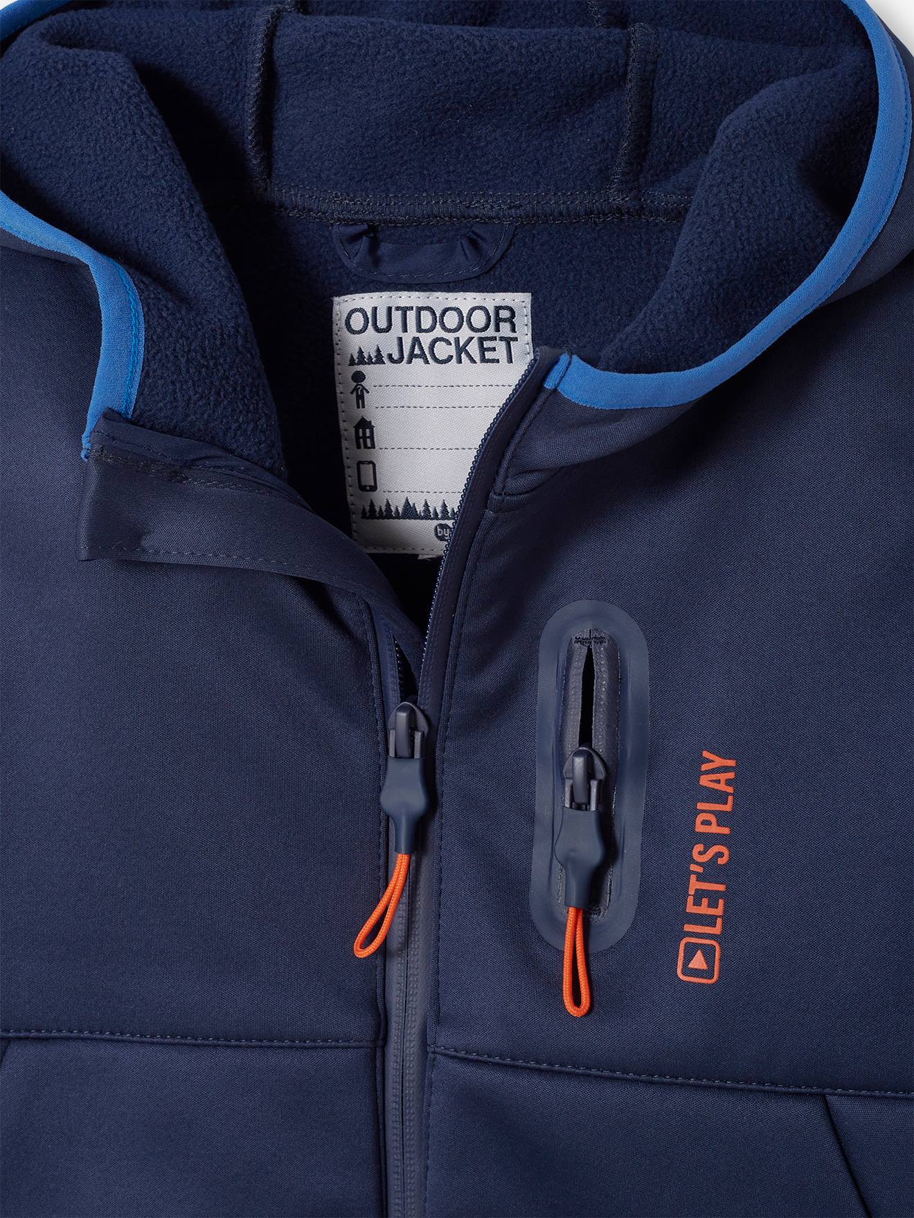 Blouson coupe-vent sport doublé polaire garçon dark bleu indigo