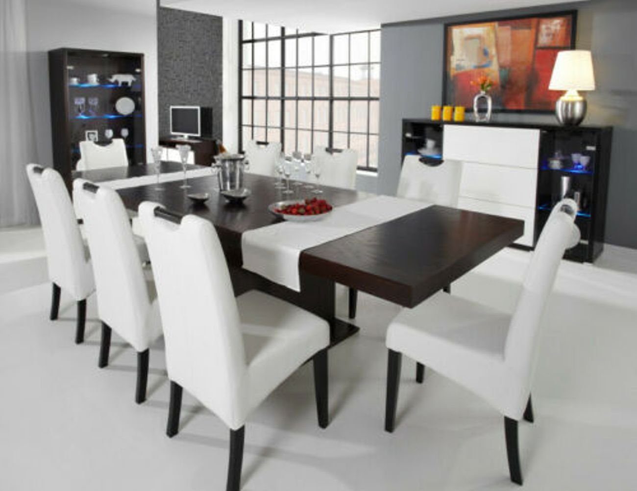 JVmoebel Esszimmer-Set, Komplett Set Esstisch + 6 Stühle Esszimmer Set Ess Gruppe Holz Tisch