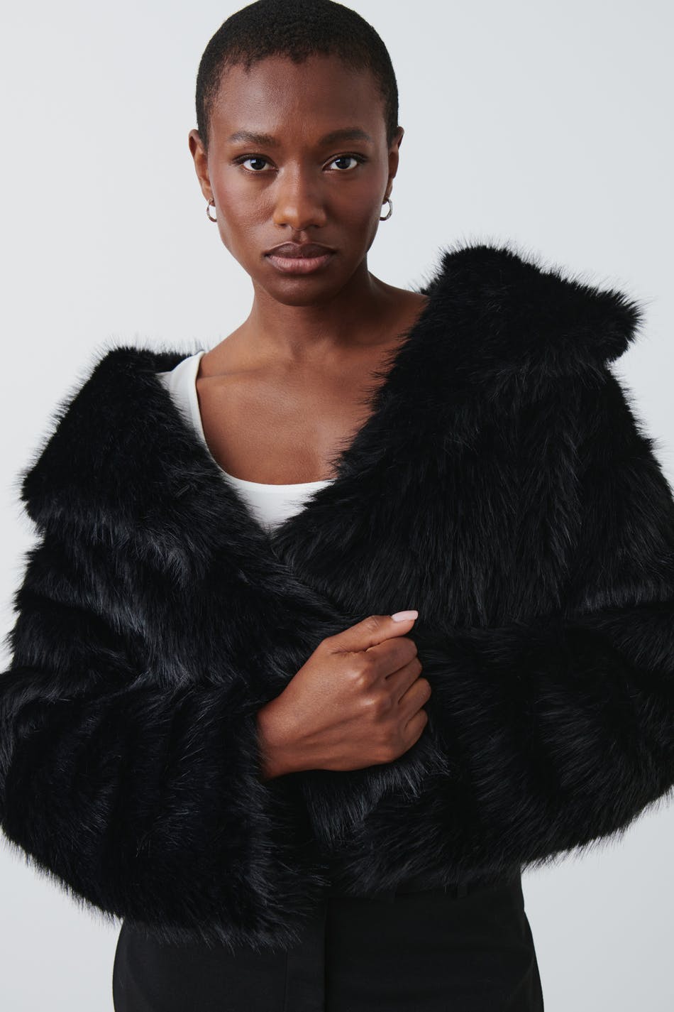 Faux fur collar jacket