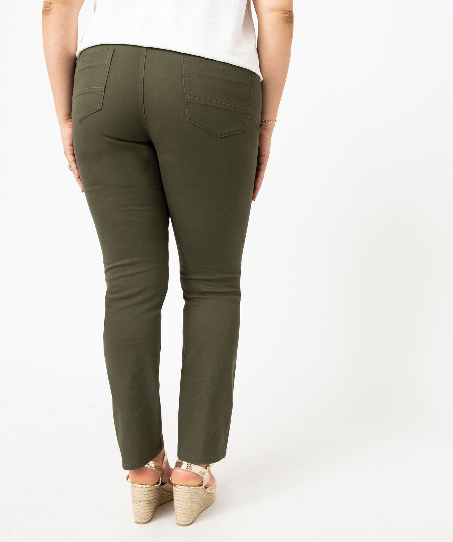 Pantalon femme grande taille coupe Regular kaki | GEMO
