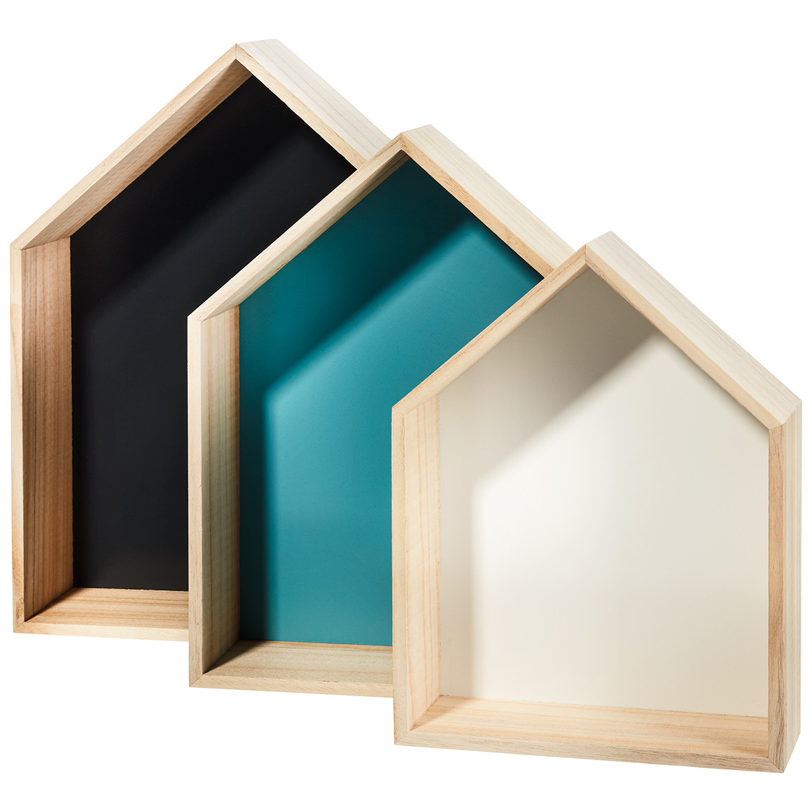 3 Wandregale in Haus-Optik