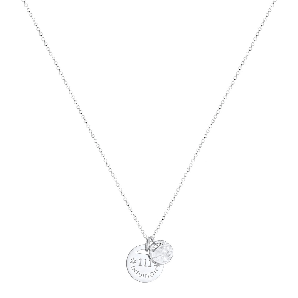 Elli Elli Collier Femmes Plaquette Organic 111 Intuition en Argent Sterling 925 Bijoux