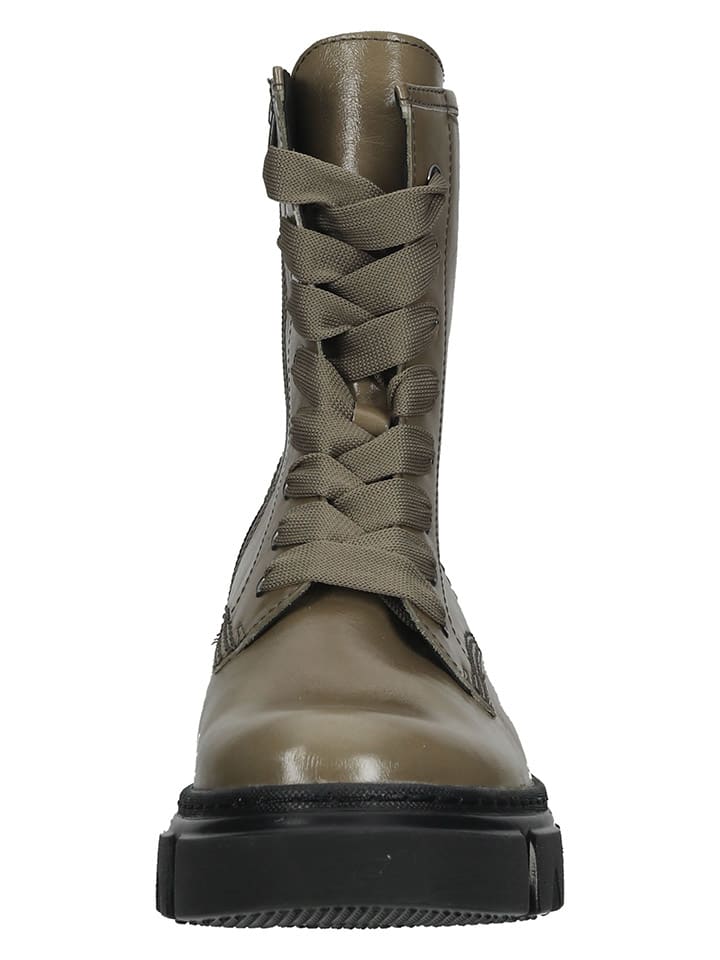 Gabor Leder-Stiefeletten in Khaki günstig kaufen