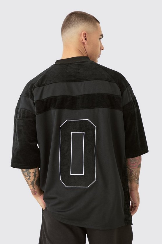 Oversize Velour Mesh Oberteil
