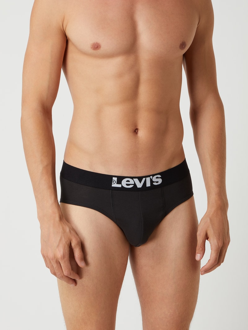 Slip mit Stretch-Anteil im 6er-Pack in schwarz