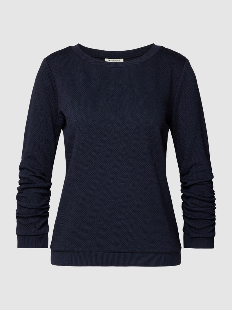 Sweatshirt mit 3/4-Arm in dunkelblau