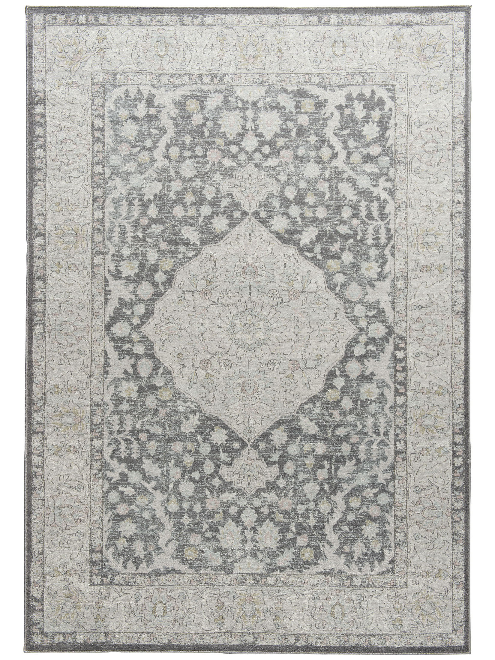 Nafar Vintage-Teppich, Grau/Rose