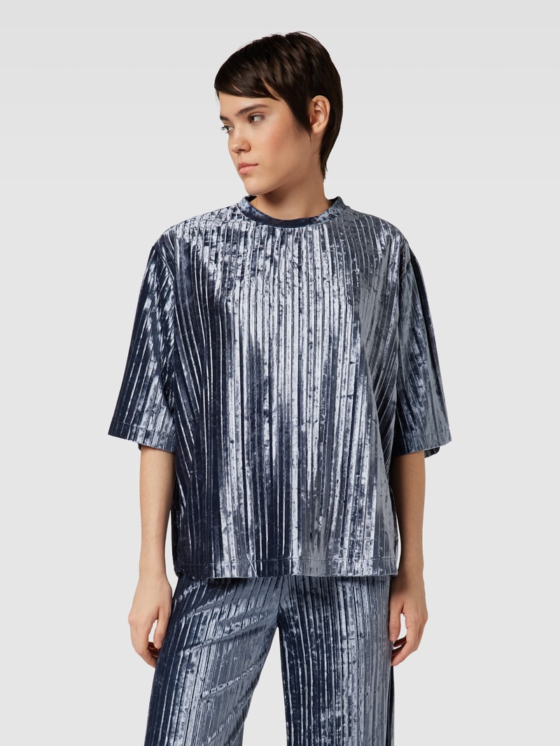 T-Shirt in Ripp-Optik Modell 'XGOGO' in royalblau