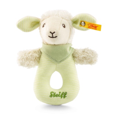 Lenny Lamm Greifling mit Rassel, 15 cm, weiß