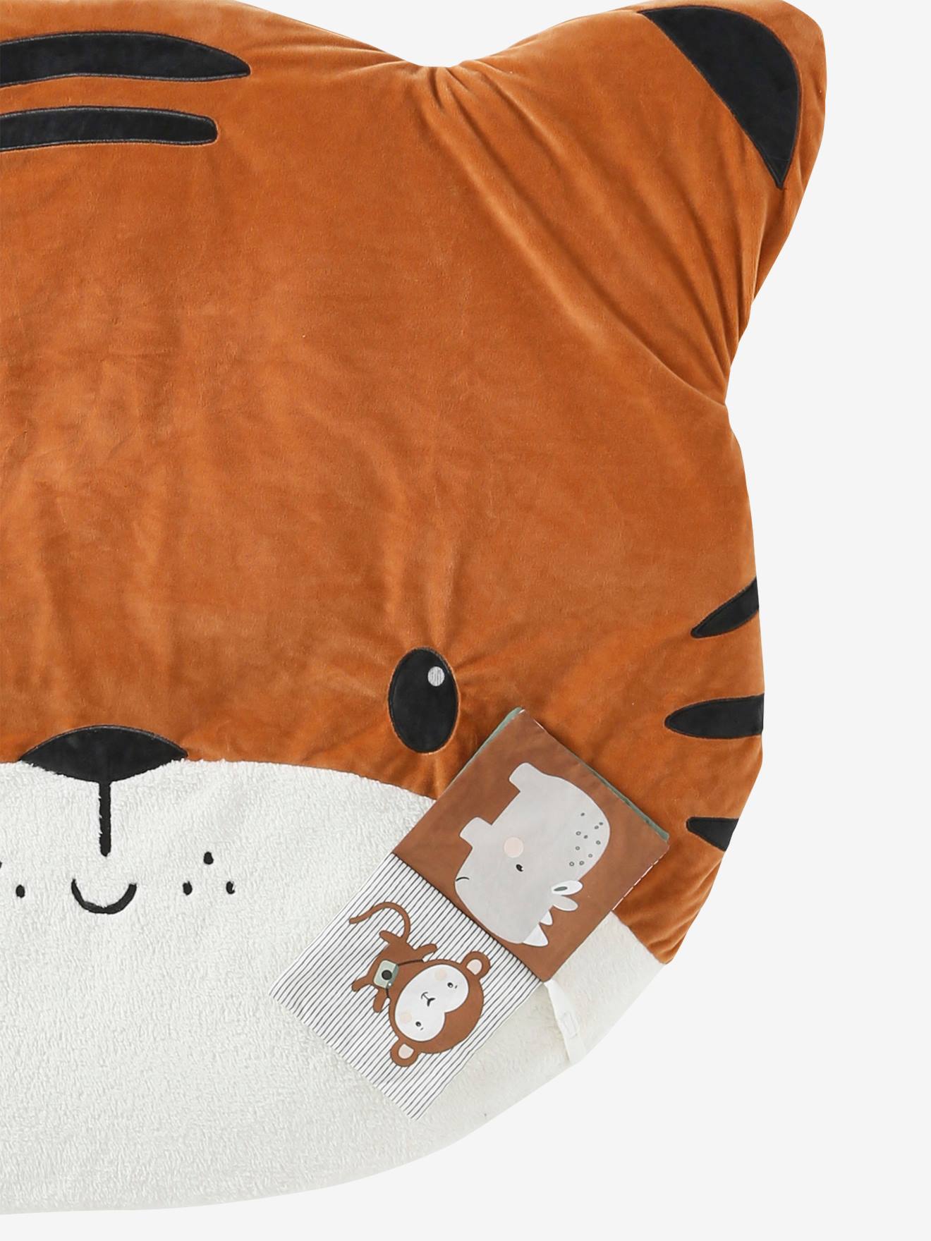 Vertbaudet Baby Activity-Decke mit Spielbogen, Tiergesicht - orange tiger/pandafreunde