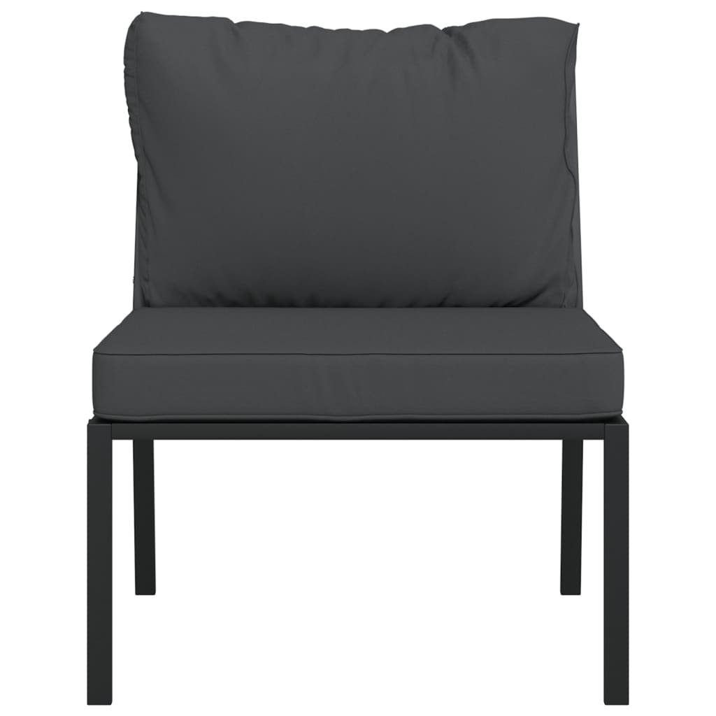 vidaXL Loungesofa Gartenstühle mit Grauen Kissen 2 Stk. 60x74x79 cm Stahl, 2 Teile