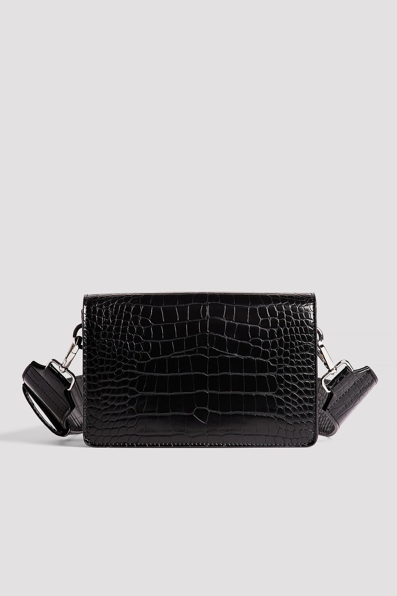 Schlanke Fachtasche in Krokodil-Optik