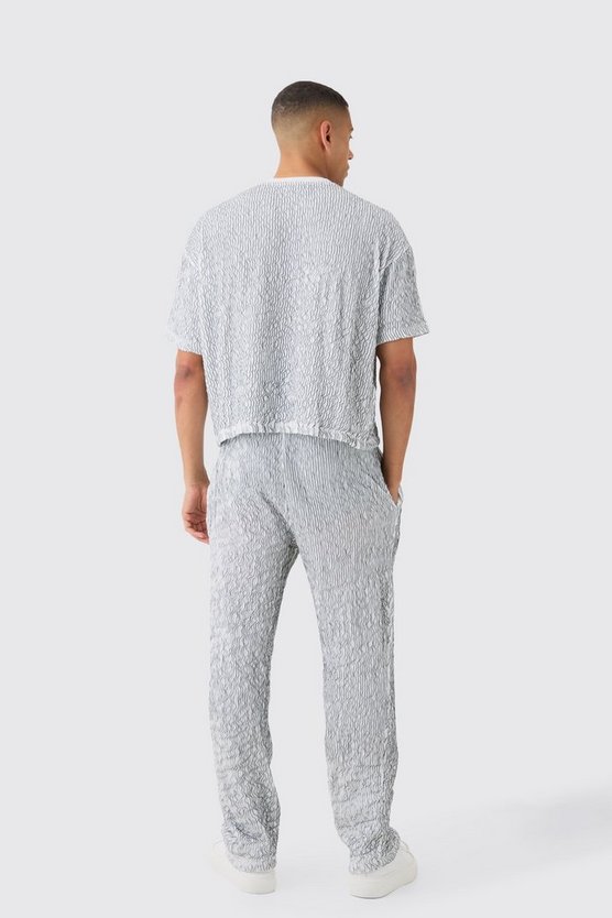 Zweifarbiges kastiges T-Shirt & Hose