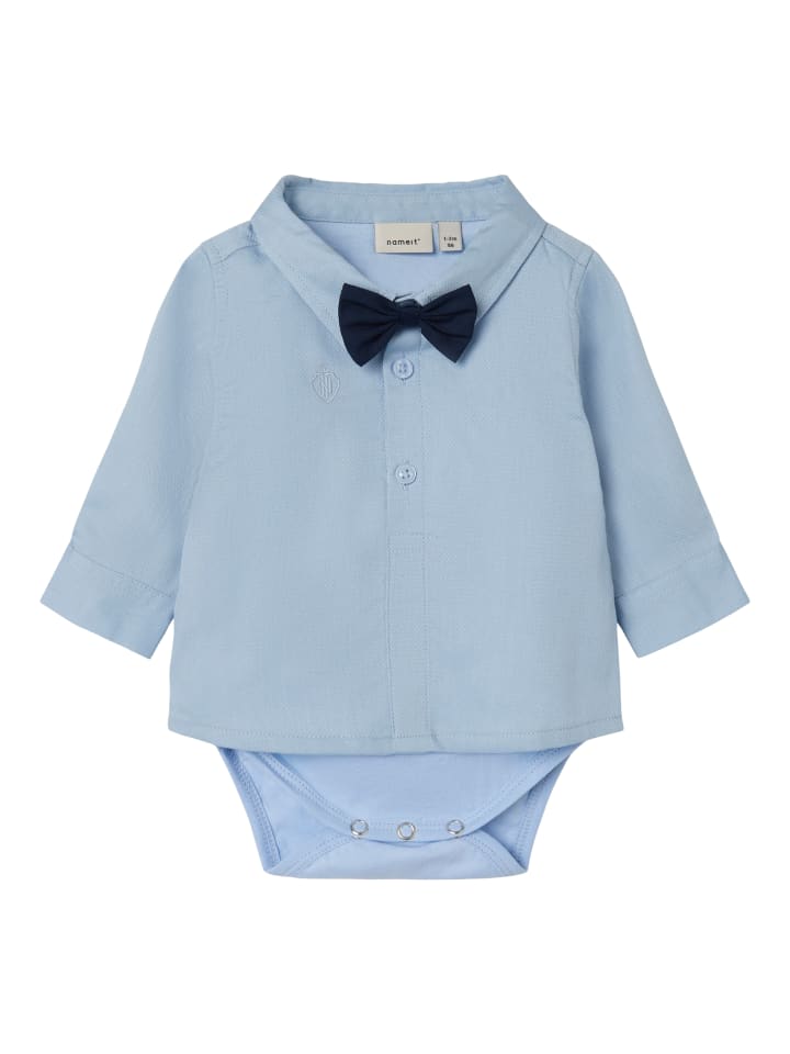 name it Hemdbody mit Fliege NBMDEMOLLE SHIRTBODY in chambray blue günstig kaufen 56