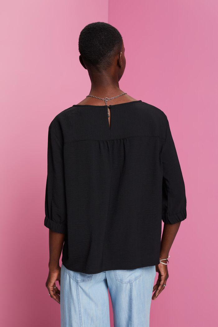 Crêpe-Bluse mit elastischen Ärmelabschlüssen