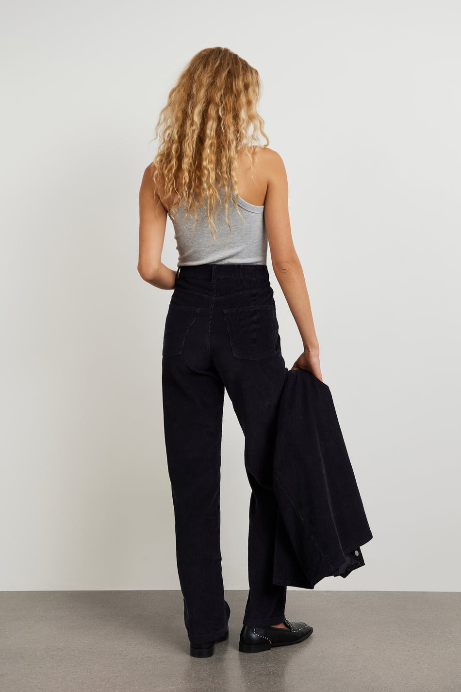 Straight cord trousers