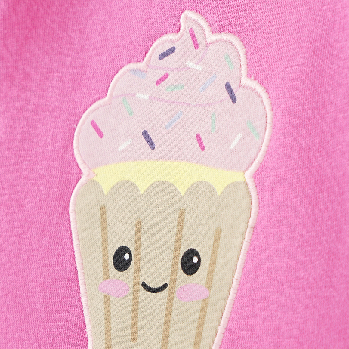 Baby Sweatkleid mit Cupcake-Applikation