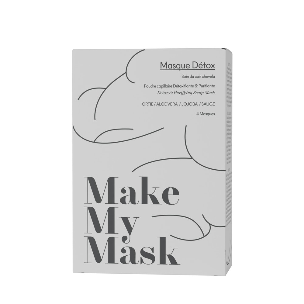 makemymask Masque Détox/Cheveux Gras - pack de 4 masques Masque capillaire