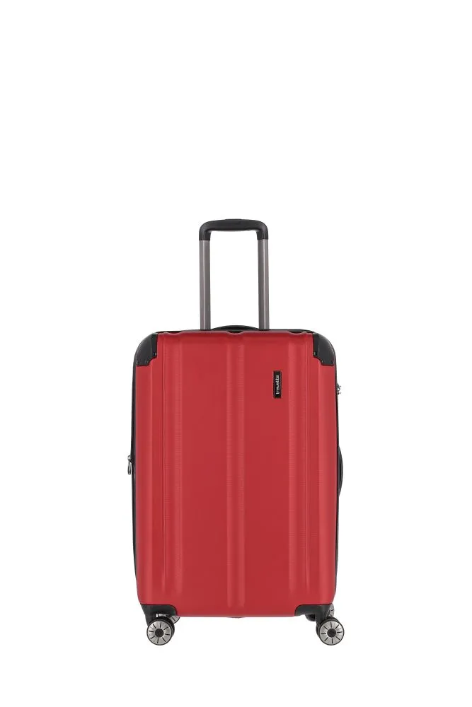Travelite City Trolley mit 4 Rollen M 68cm EXP 78 Liter - Rot