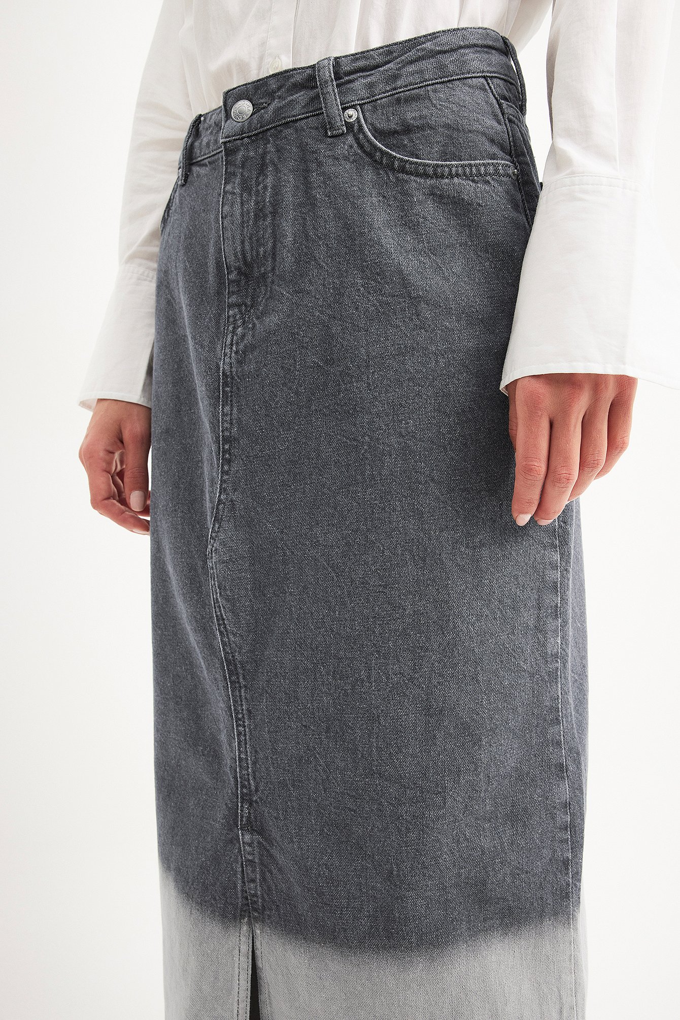 Weiter Maxirock aus Denim