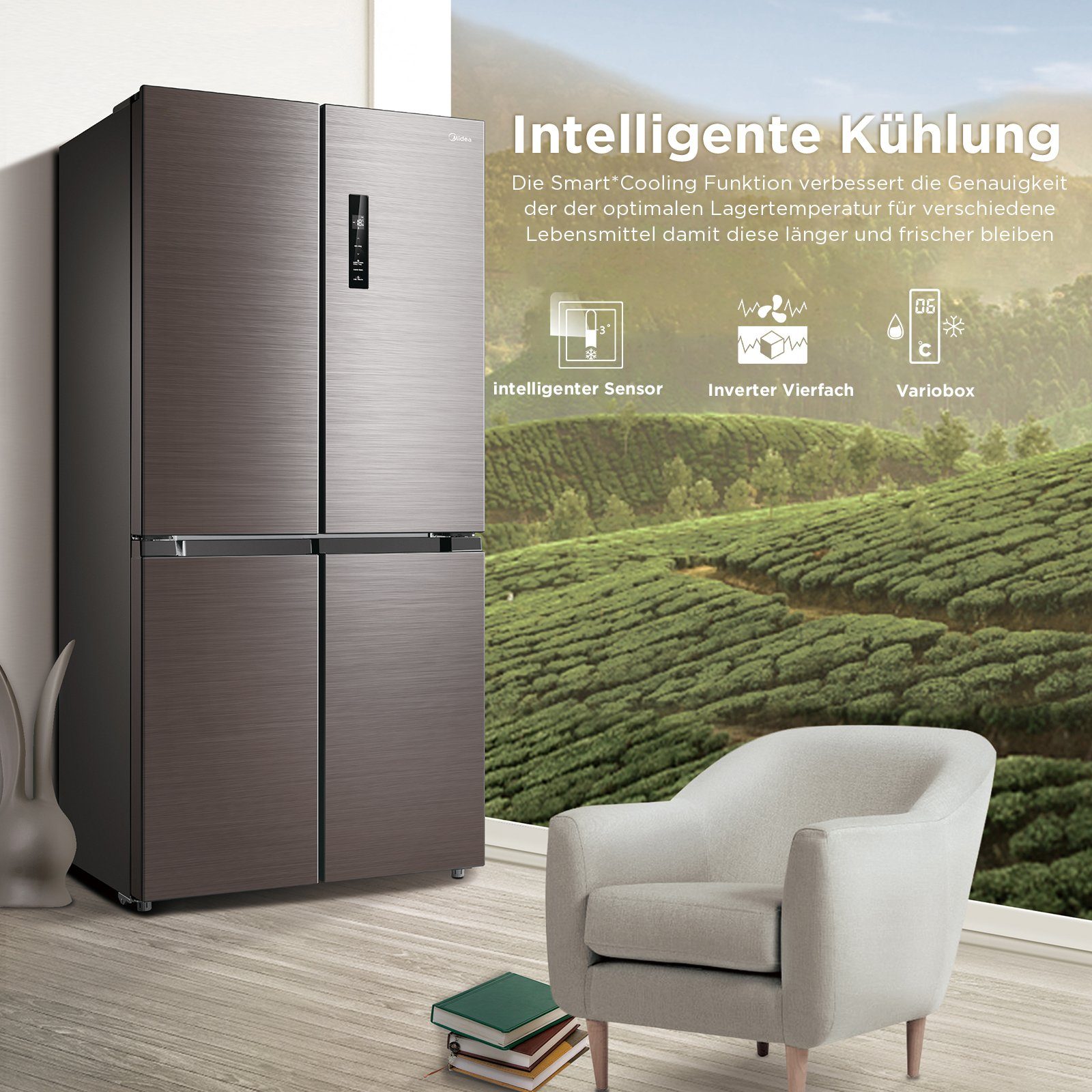 Midea Kühl-/Gefrierkombination MDRF632FIE28, 177.5 cm hoch, 83.3 cm breit