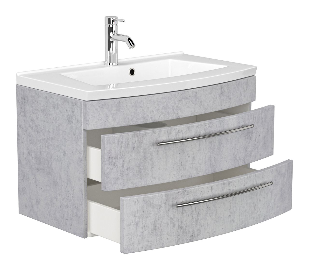Posseik Badmöbel-Set Luna 80 cm (3-teilig) beton EEK: F