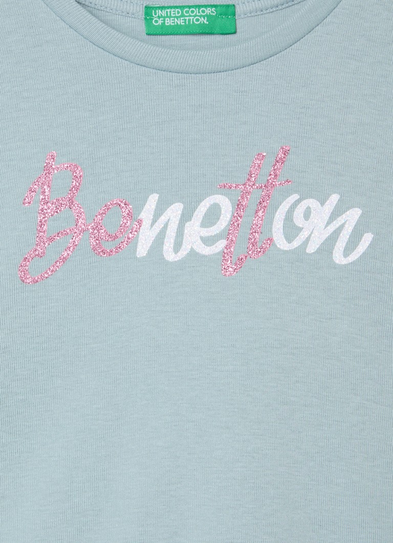 Benetton košulja dugih rukava sa šljokicama i printom logotipa