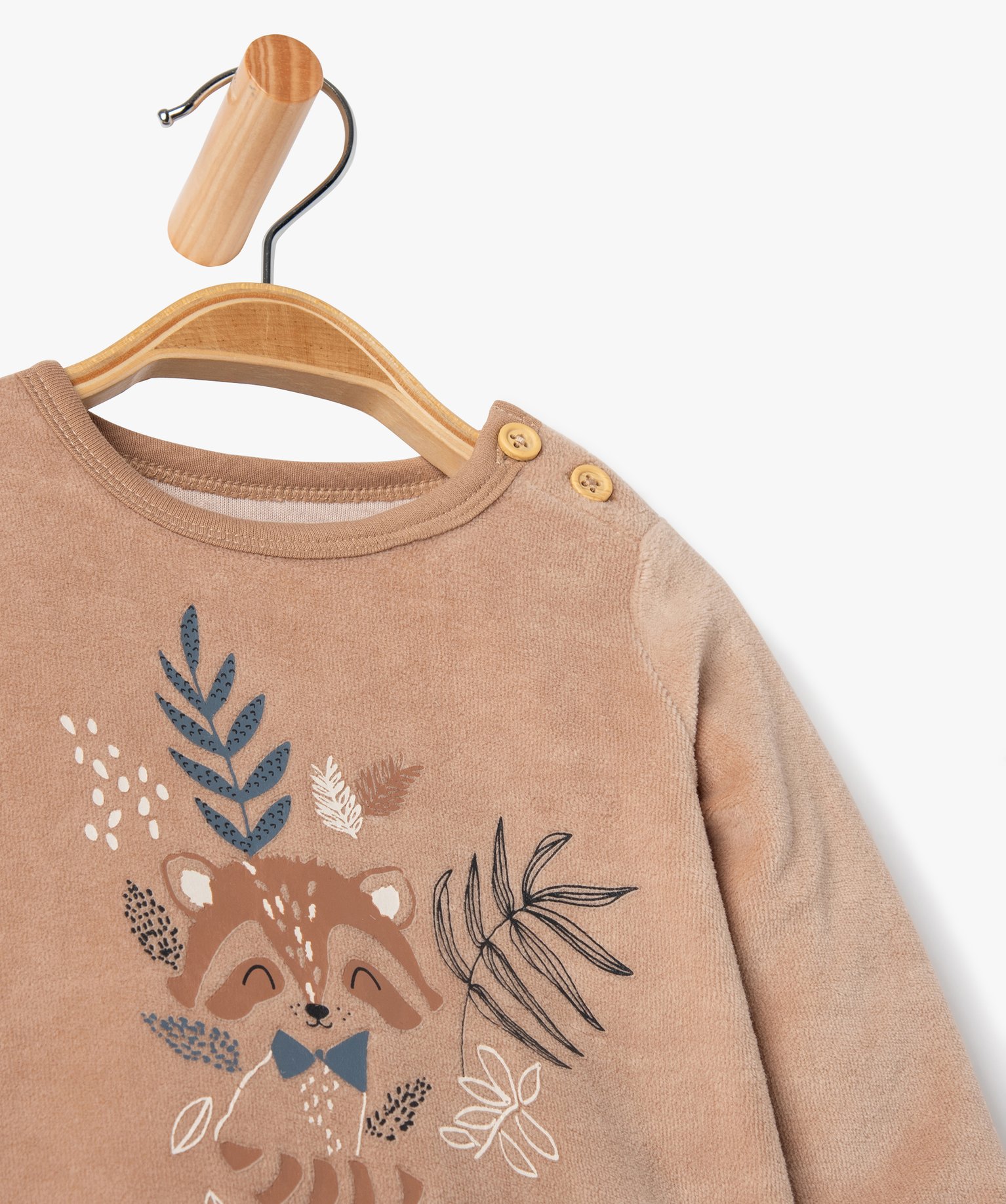 Pyjama 2 pièces avec motif raton laveur bébé - Petit Béguin marine | GEMO