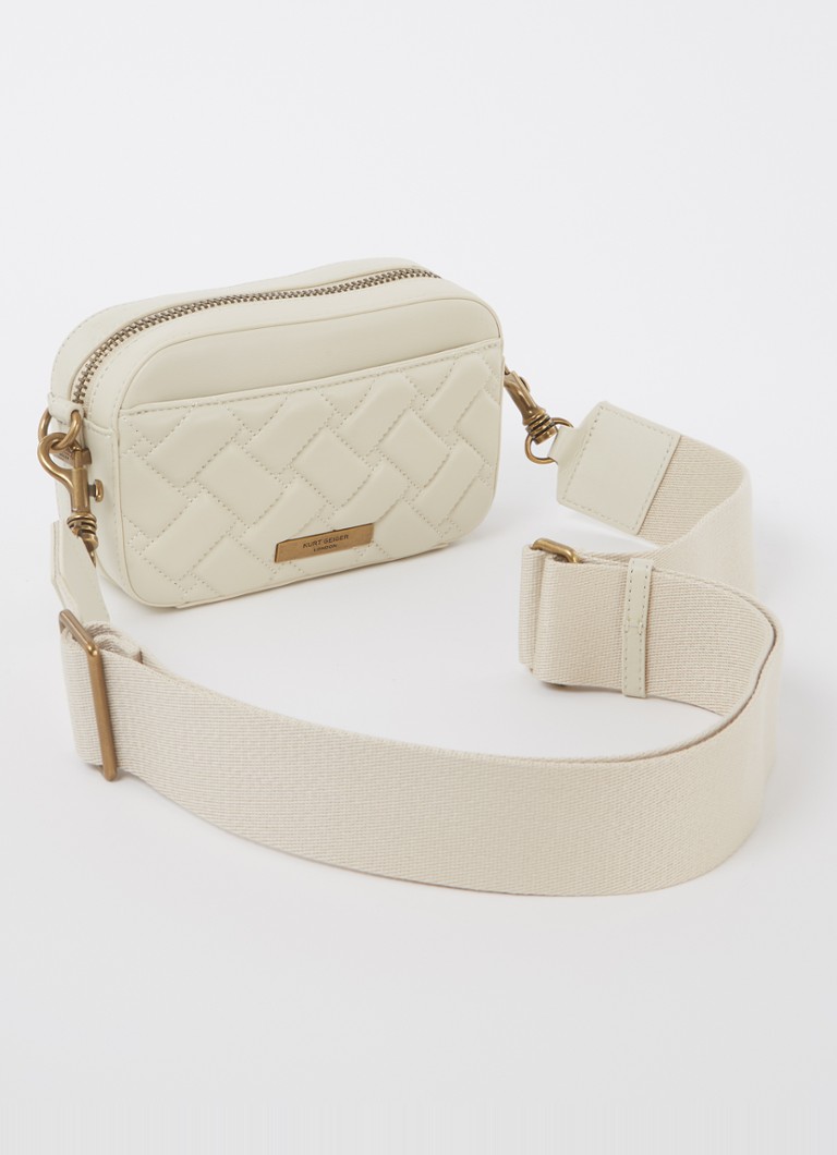 Borsa a tracolla Kensington Small Camera di Kurt Geiger in pelle di agnello trapuntata impreziosita da strass.
