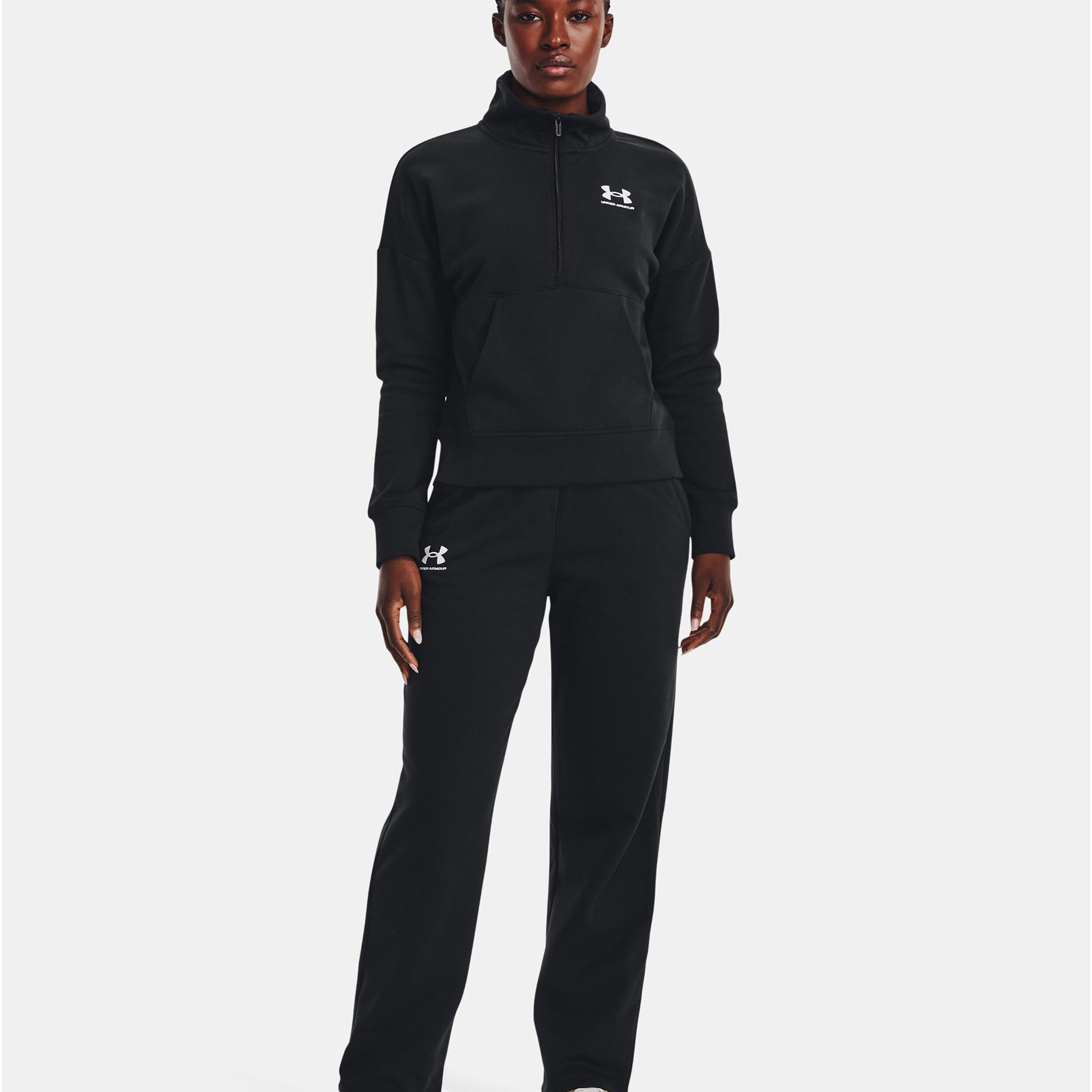 Rival Fleece 1/2 Zip Trainingsjacke Damen - Schwarz