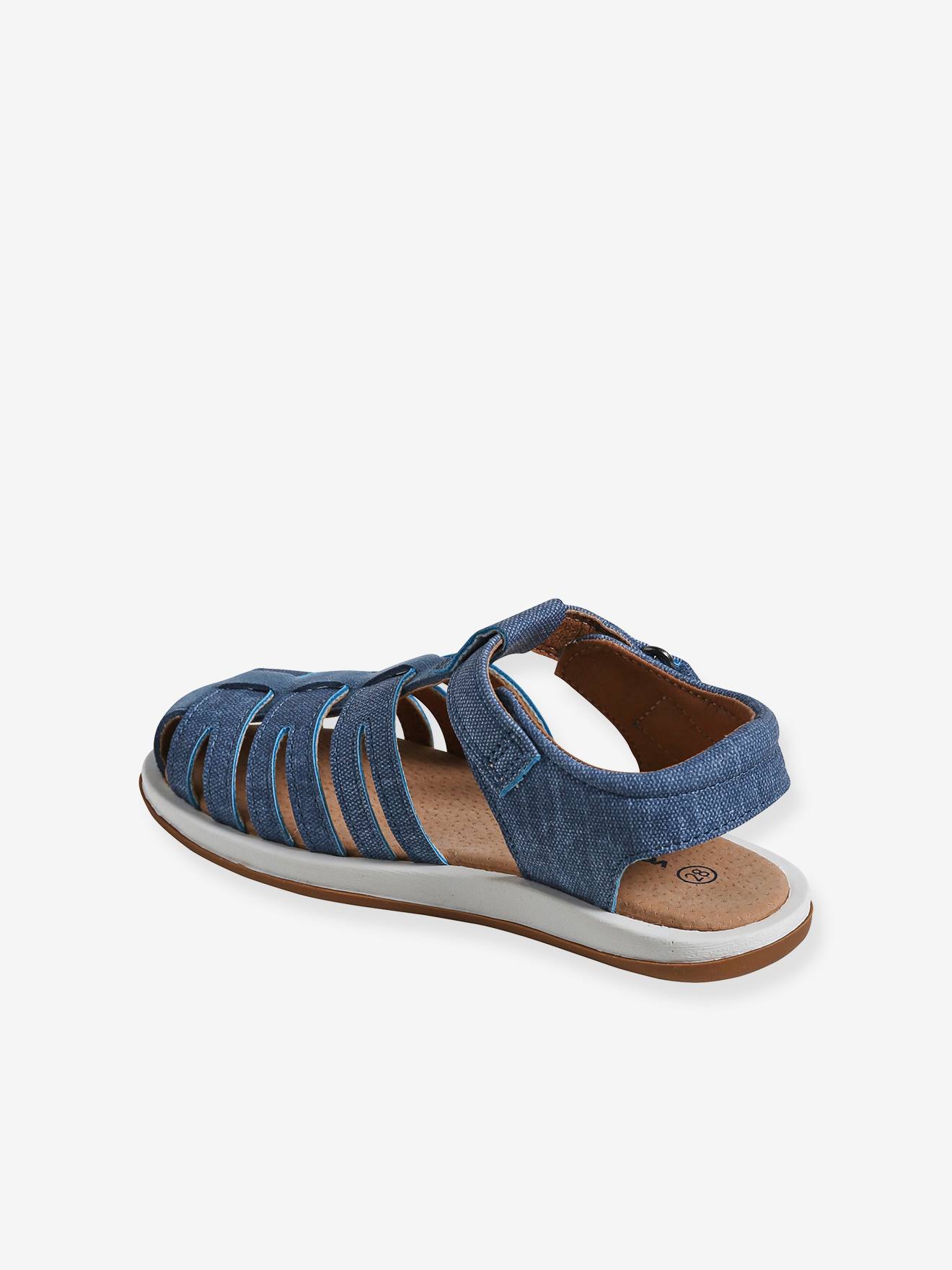 Vertbaudet Kinder Klett-Sandalen - jeansblau