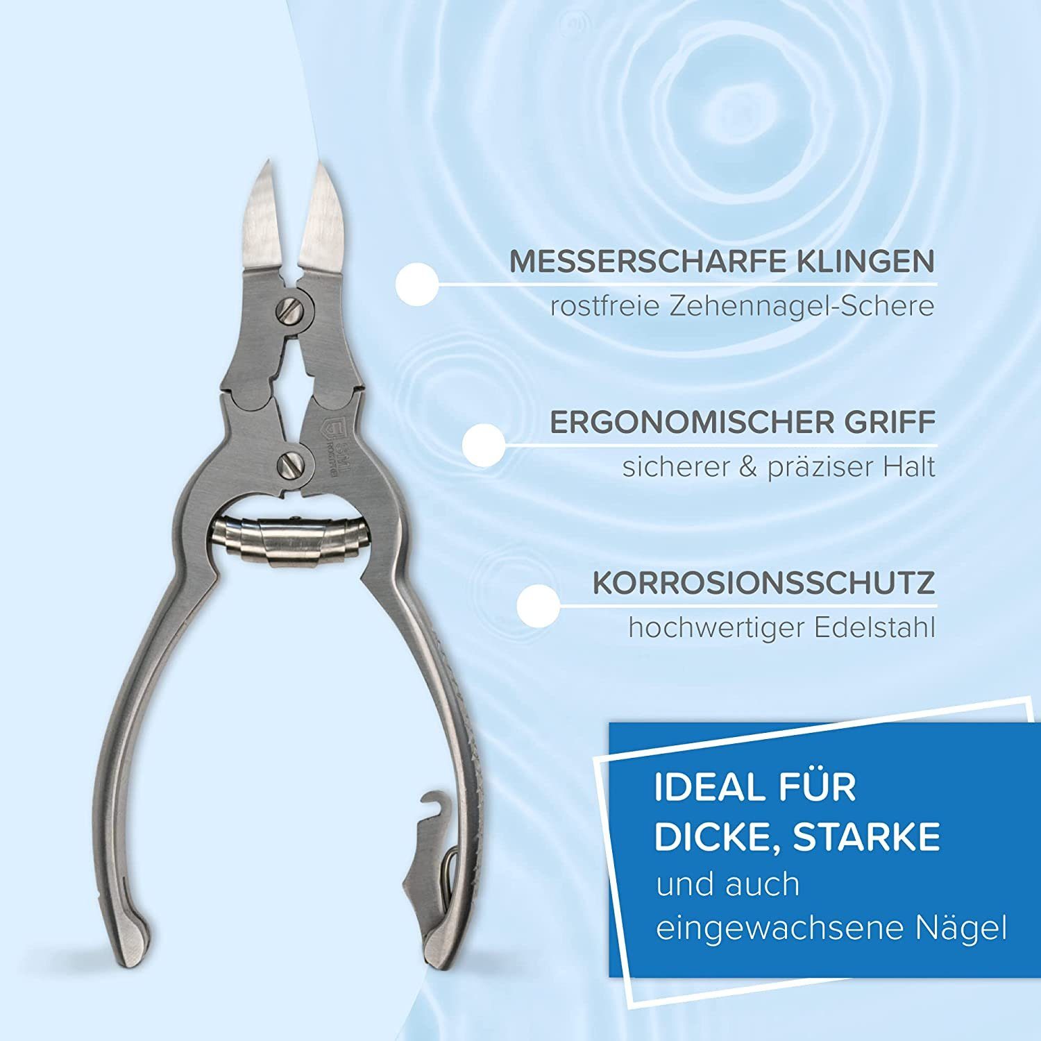 SMI Nagelzange 16 cm Fußnagelzange doppelter übersetzung Nagelzange Fussnagelzange, ergonomisch