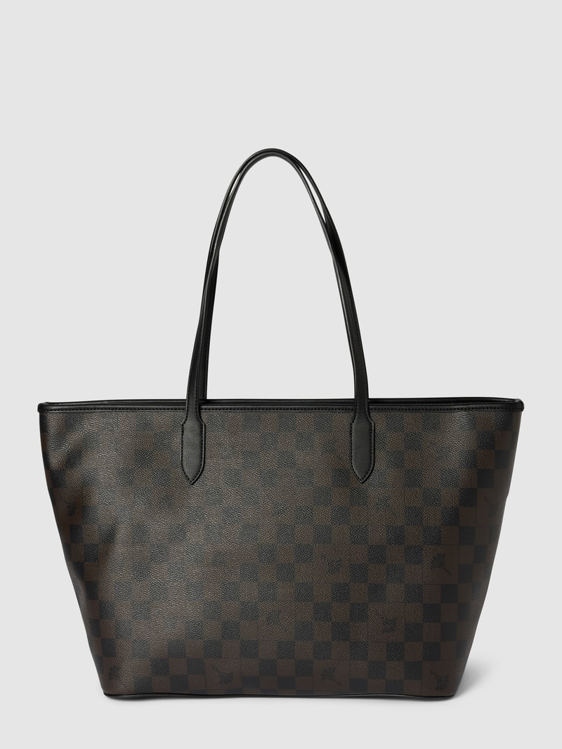 Shopper mit Label-Applikation Modell 'lara' in dunkelbraun