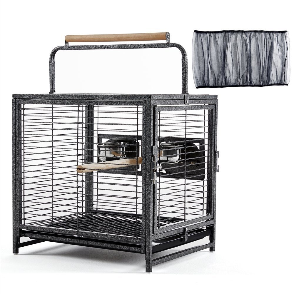 Yaheetech Vogelkäfig, Vogelvoliere Kleintierkäfig Vogelhaus mit 2 Sitzstangen