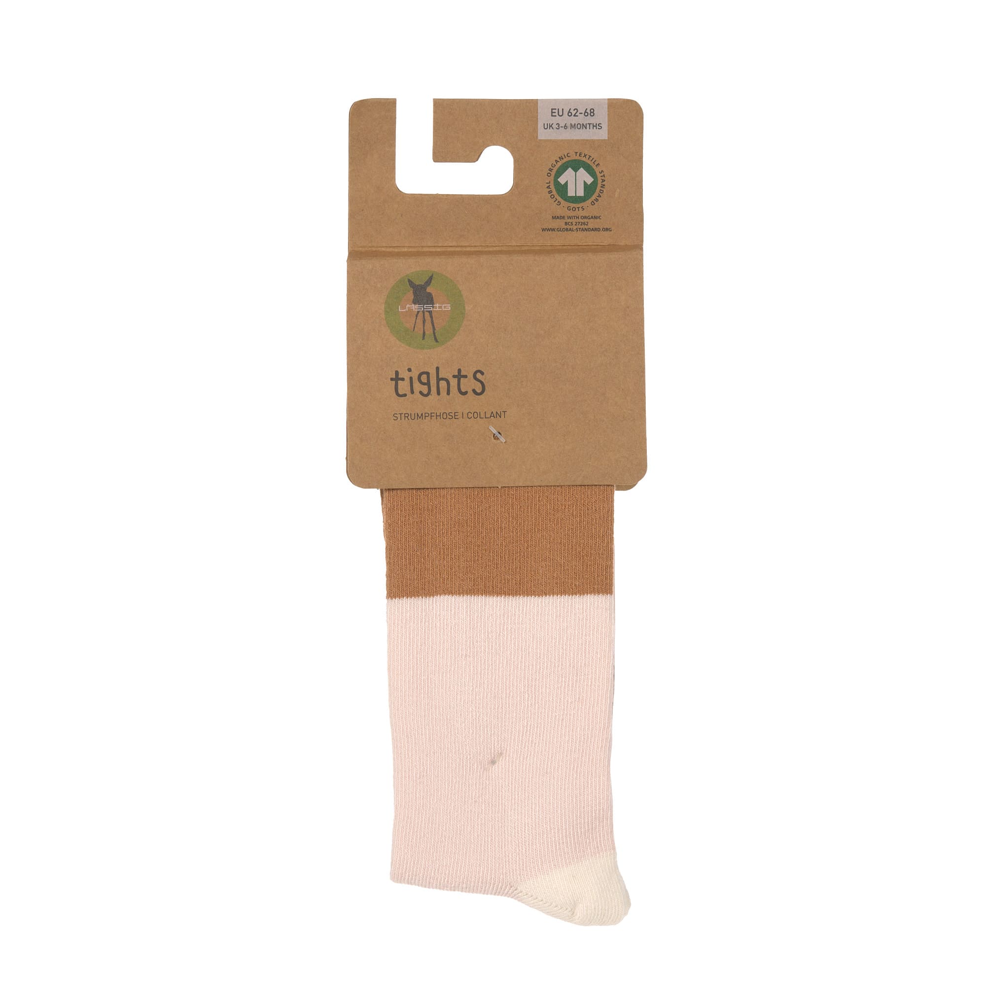 Strumpfhose GOTS - Tights, Block Streifen Rosa Karamell