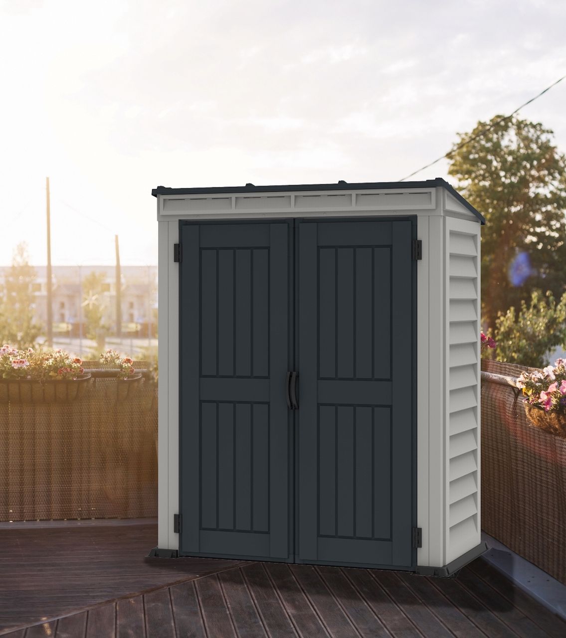 Duramax Kunststoffgerätehaus YardMate Pent 5'x3', 1,6 m² - Grau   Bodenkonstruktion DURAMAX 05325