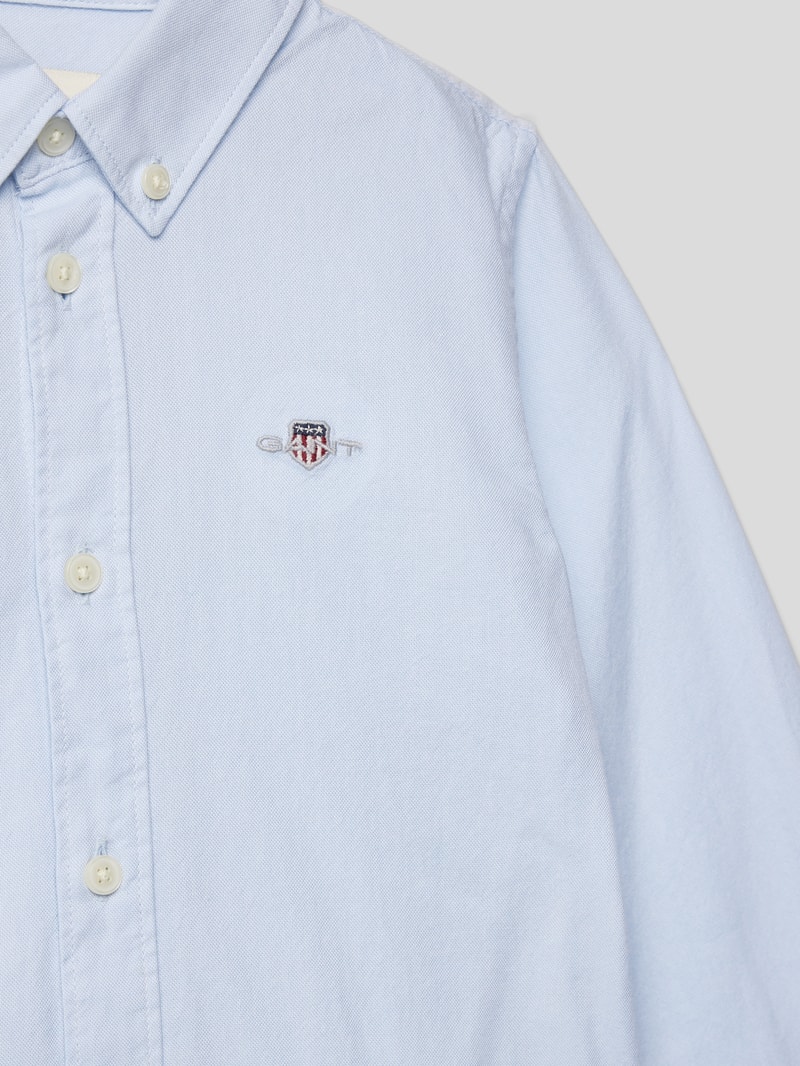 Hemd mit Label-Stitching Modell 'SHIELD' in blau