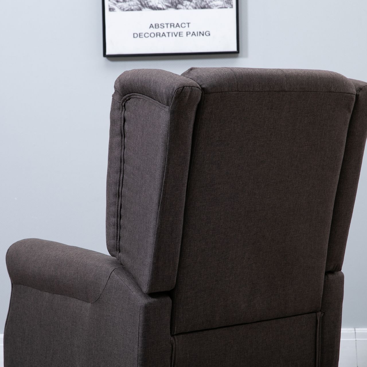 HOMCOM Einzelsessel Relaxsessel Einzelstuhl mit Tufting Holzfüße Polyester Braun 76 x 86 x 108 cm