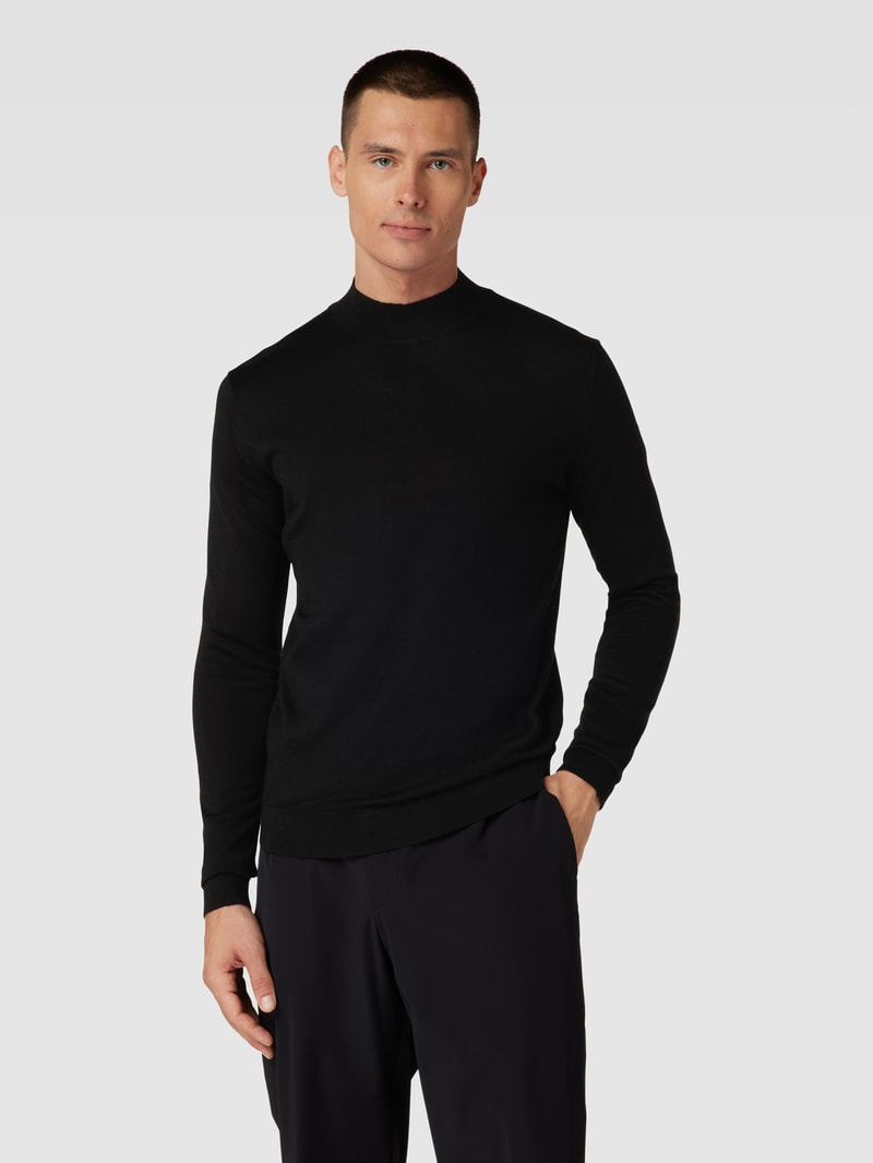 Strickpullover mit Turtleneck Modell 'TOWN' in schwarz