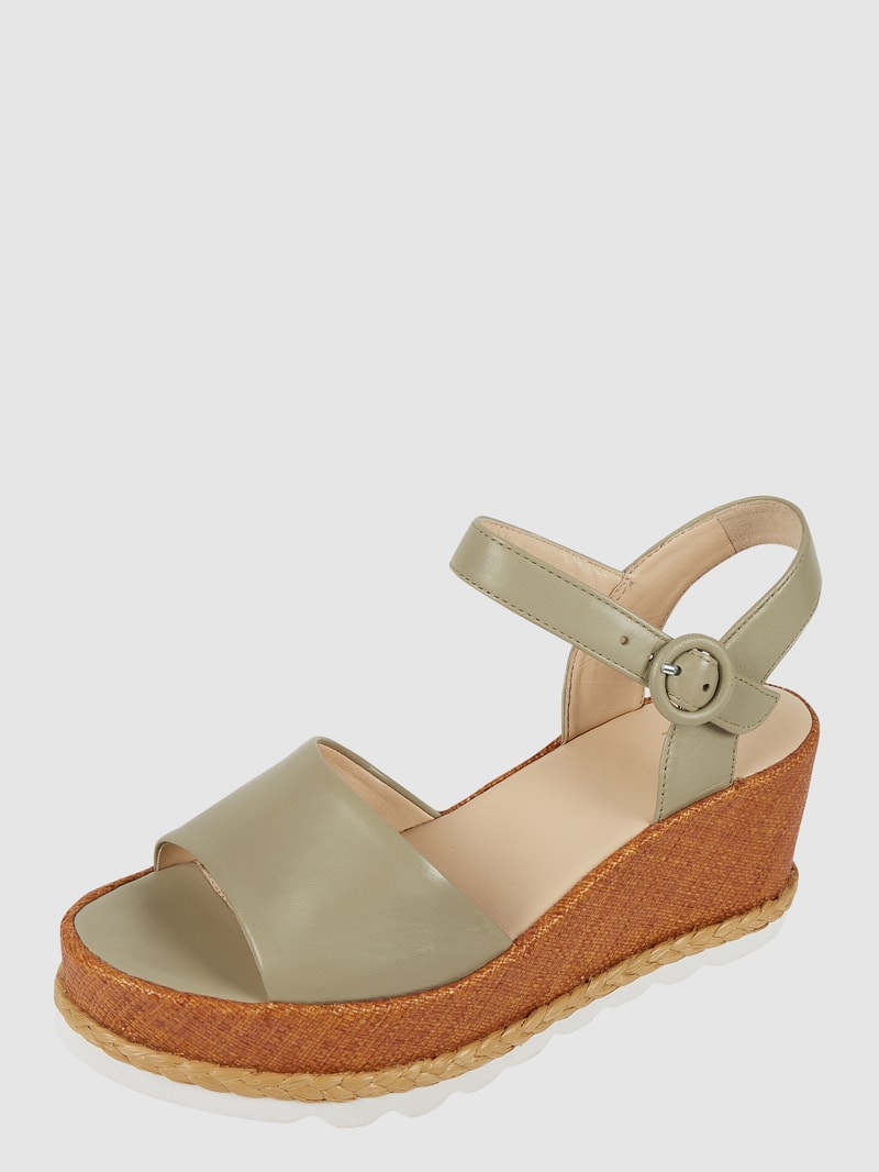 Wedges aus Leder in lindgrün