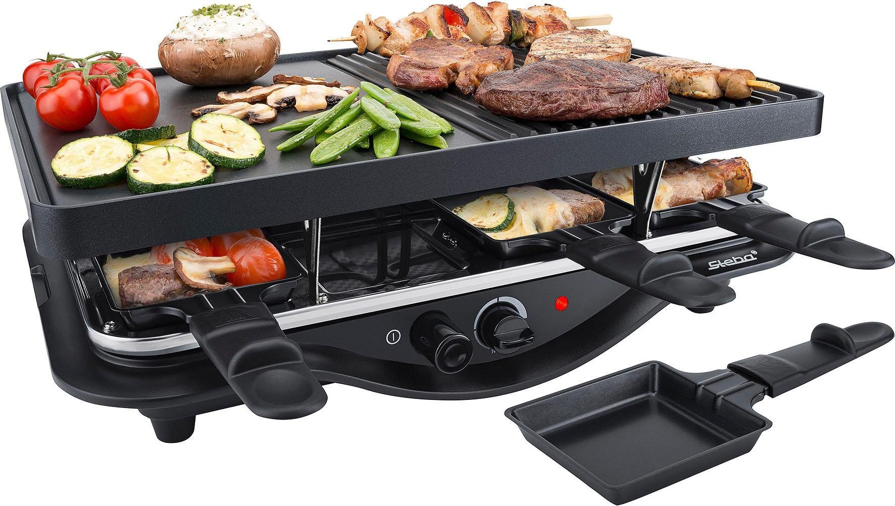 Steba Raclette RC 28, 8 Raclettepfännchen, 1400 W