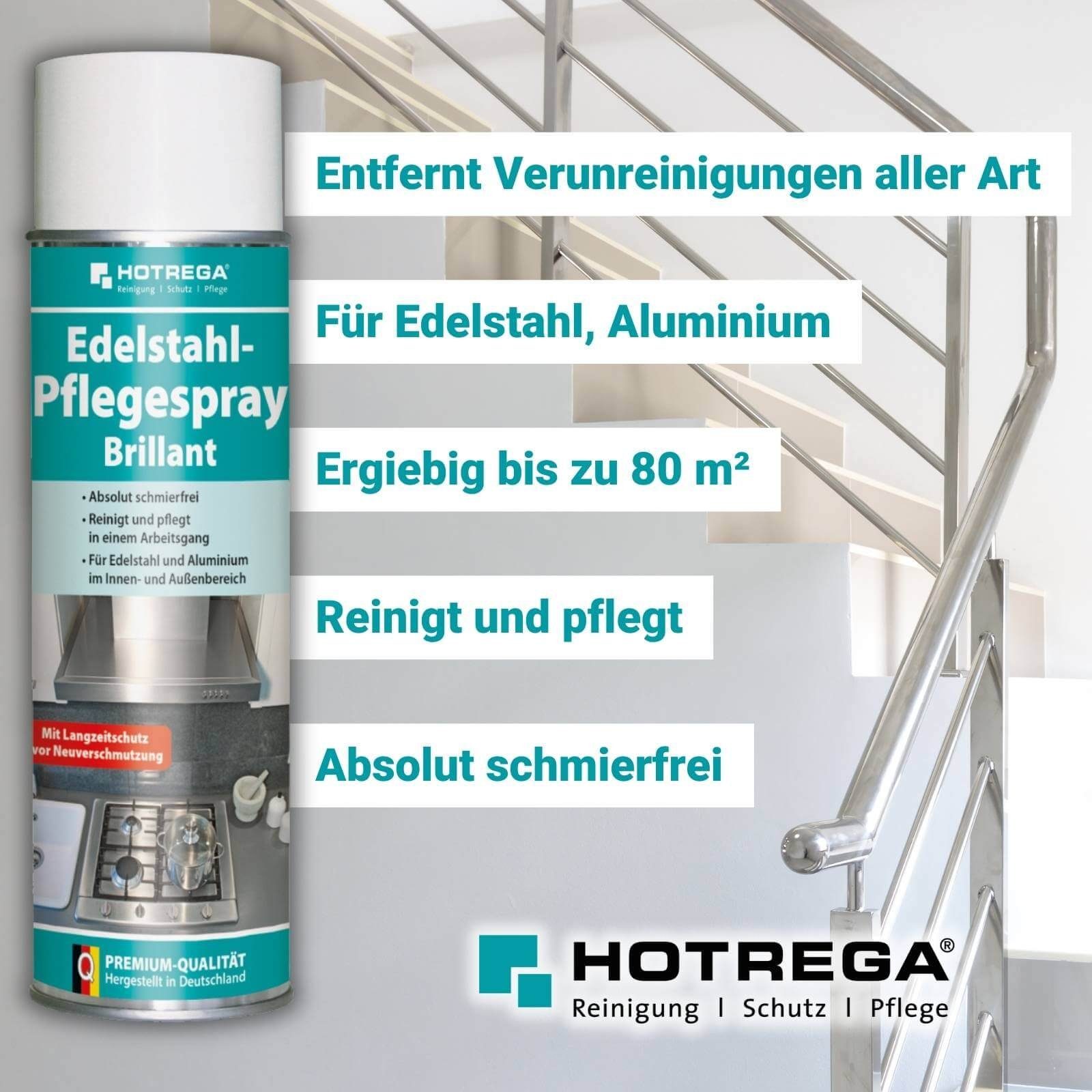 HOTREGA® Edelstahl Pflegespray Brillant 500 ml Edelstahlreiniger